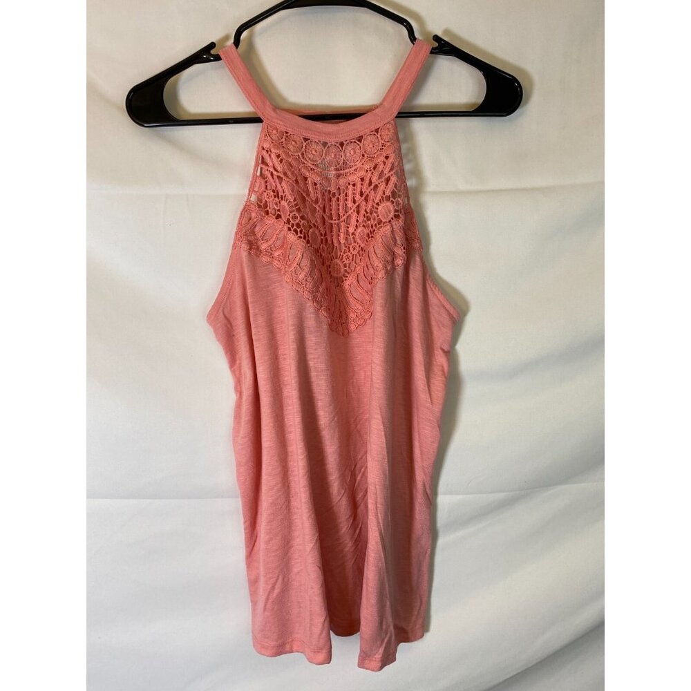 just be Pink Crochet Yoke Tank Top